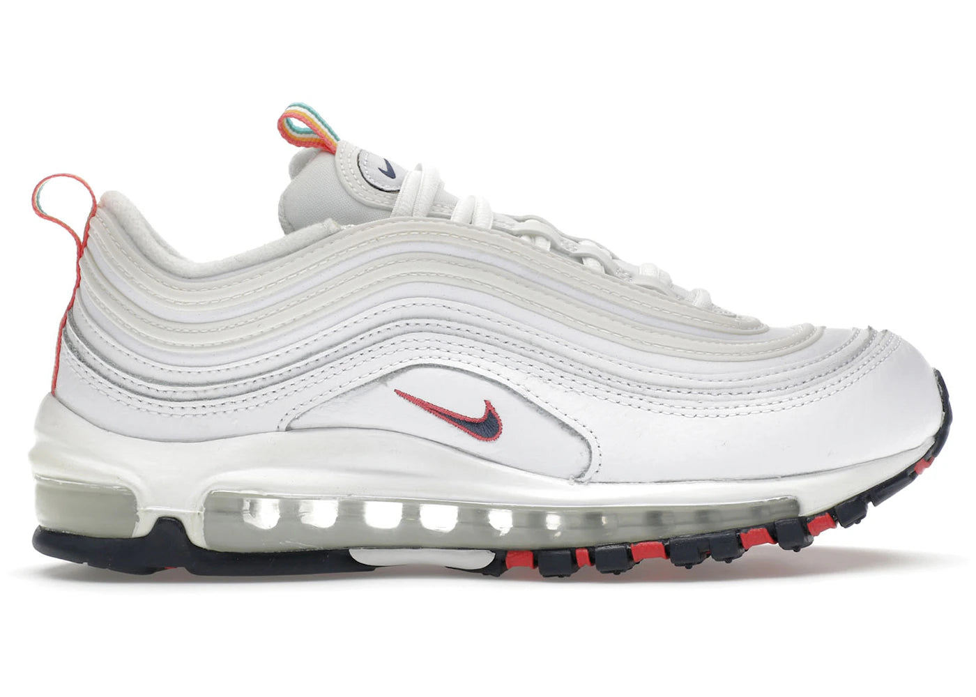 Nike Air Max 97 White Multi Color Pull Tabs (Women's)
