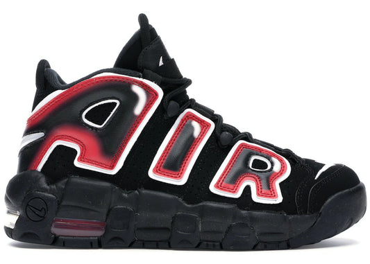 Nike Air More Uptempo Black White Laser Crimson (GS)