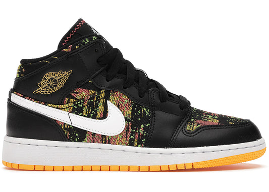 Jordan 1 Mid Black Laser Orange Bright Melon (GS)