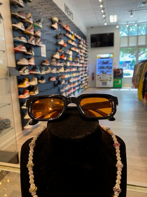 Black Orange Tinted Streetwear Sunglasses