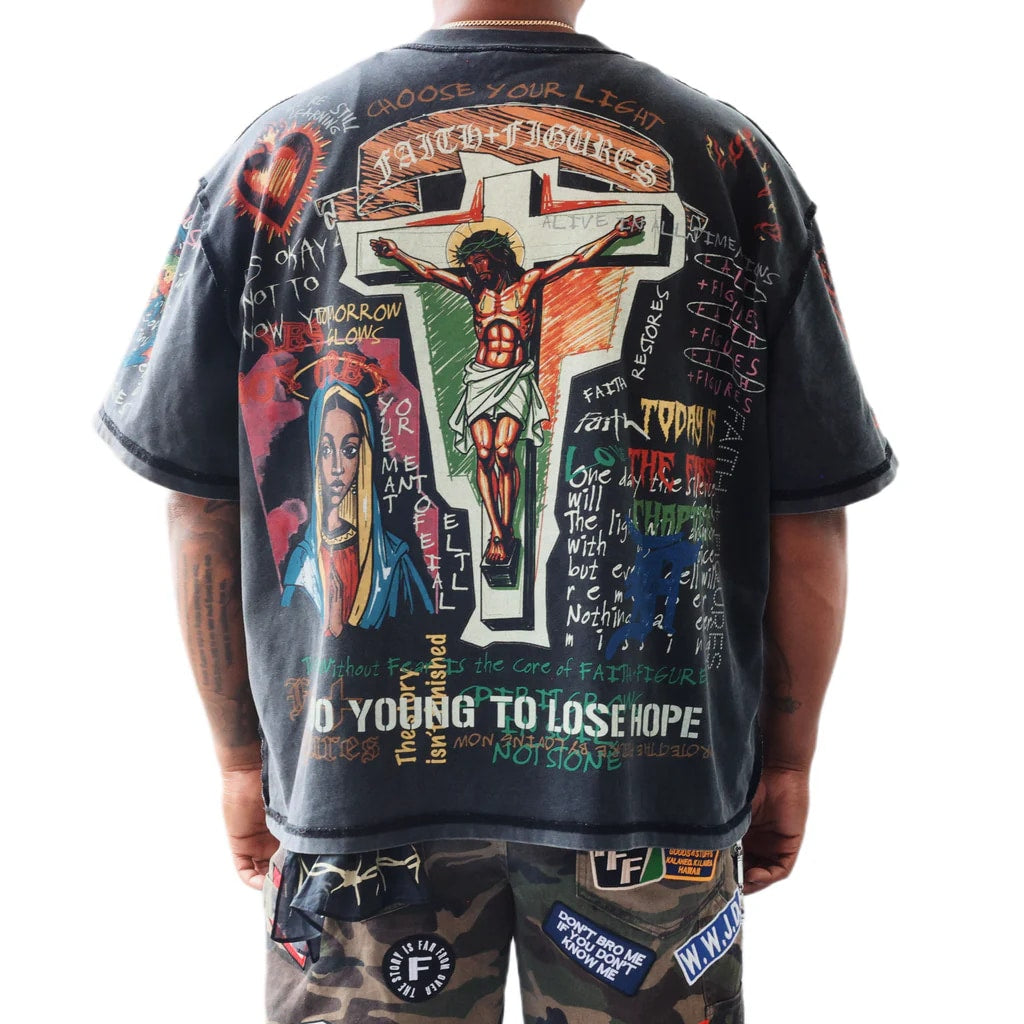 Faith and Figures Yearbook T-Shirt // Blac