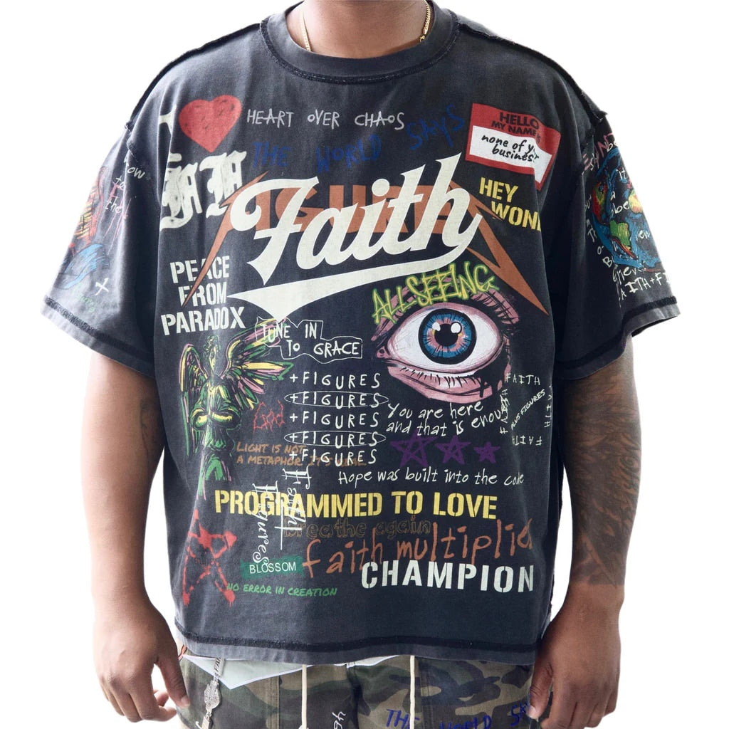 Faith and Figures Yearbook T-Shirt // Blac