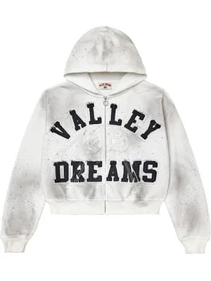 Vale Forever Classico Zip-Up Hoodie White Black